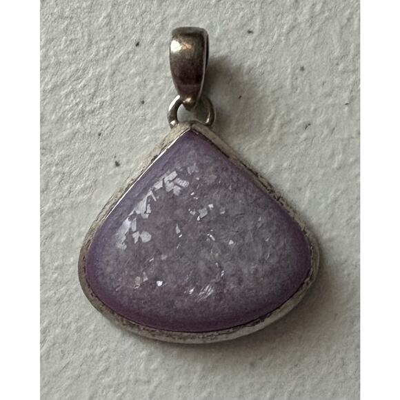 Sterling Silver Purple Agate Pendate - Picture 5 of 8